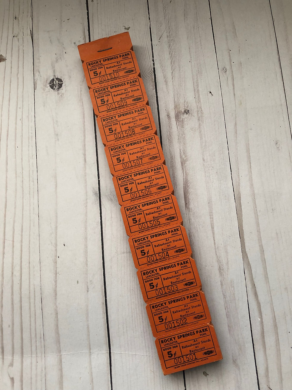 Thumbnail: Vintage Rocky Springs park Orange tickets