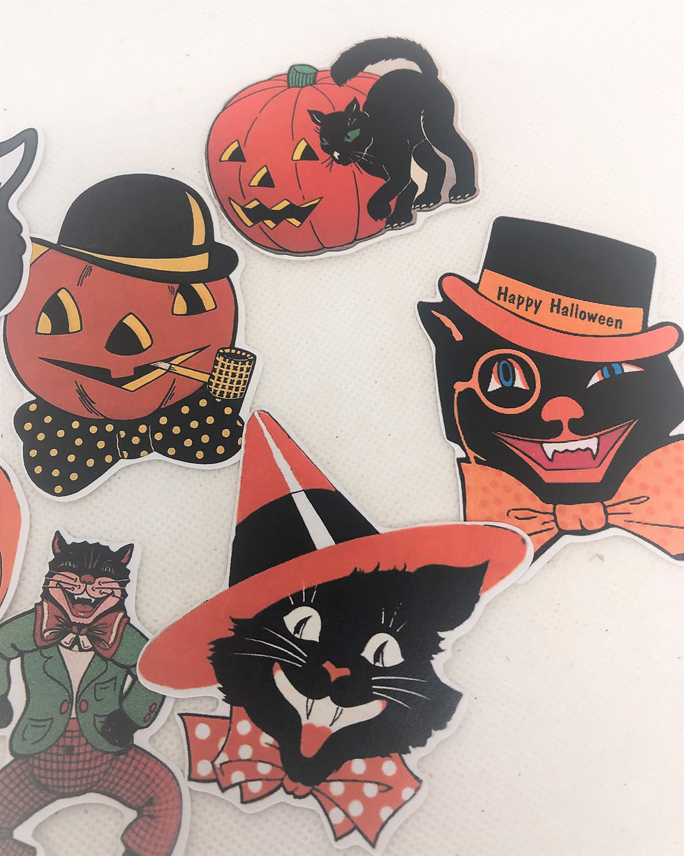 Thumbnail: Retro Halloween theme sticker set of 9