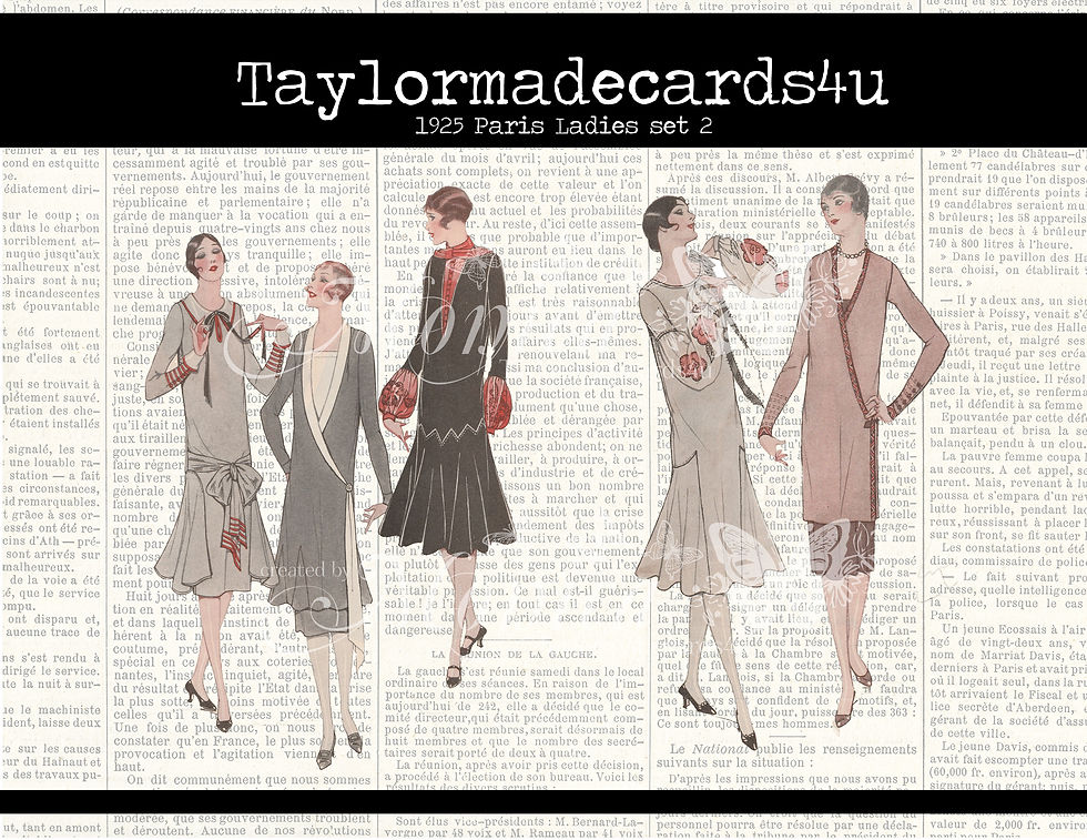 Thumbnail: Paper Dolls - 1925 Parisian ladies - Set 2