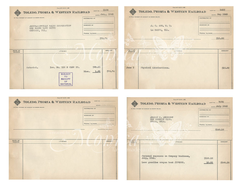 Thumbnail: Vintage Train Repair Forms Ephemera