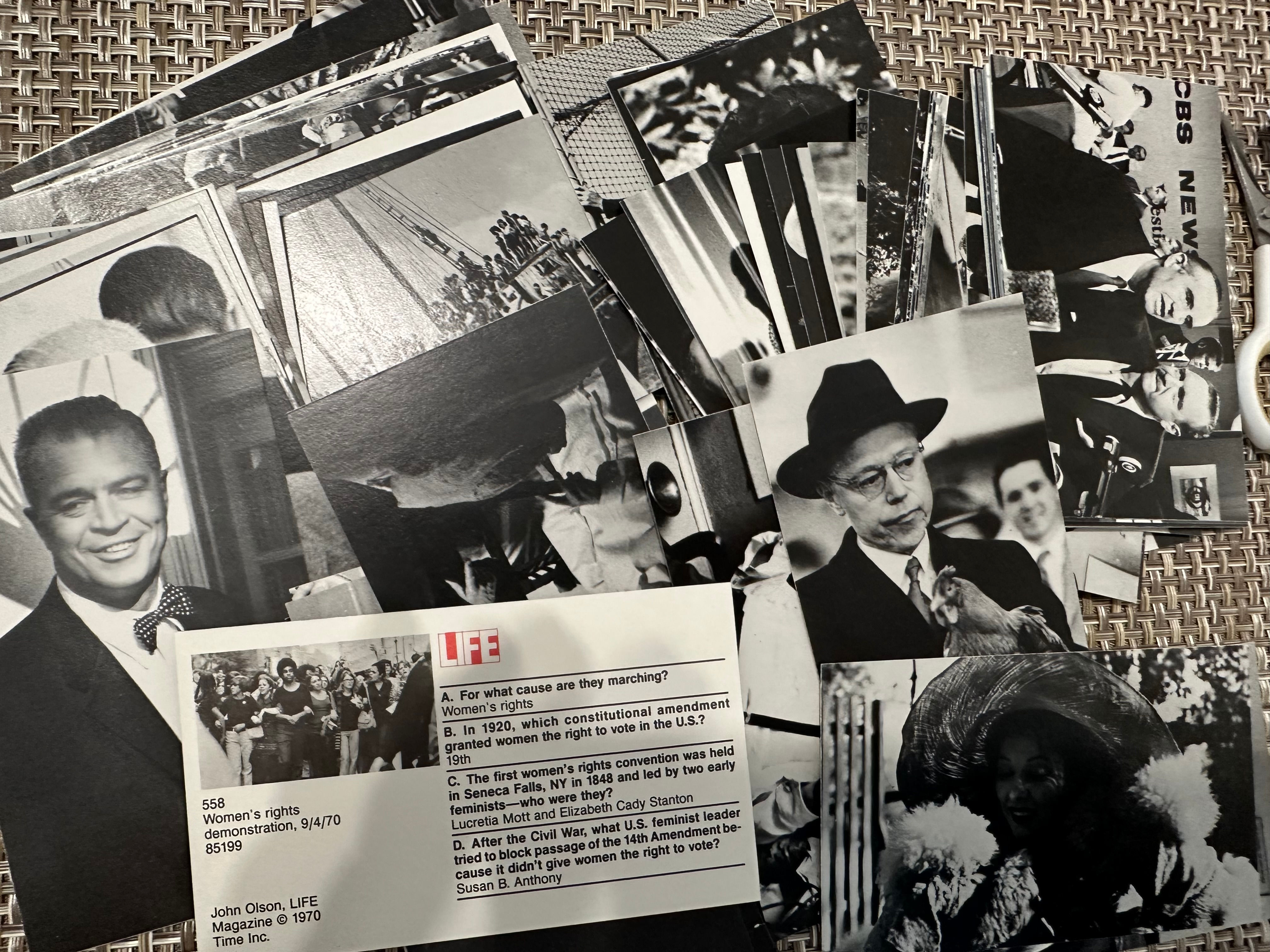 Lot of 25 Black and White Life Game Cards