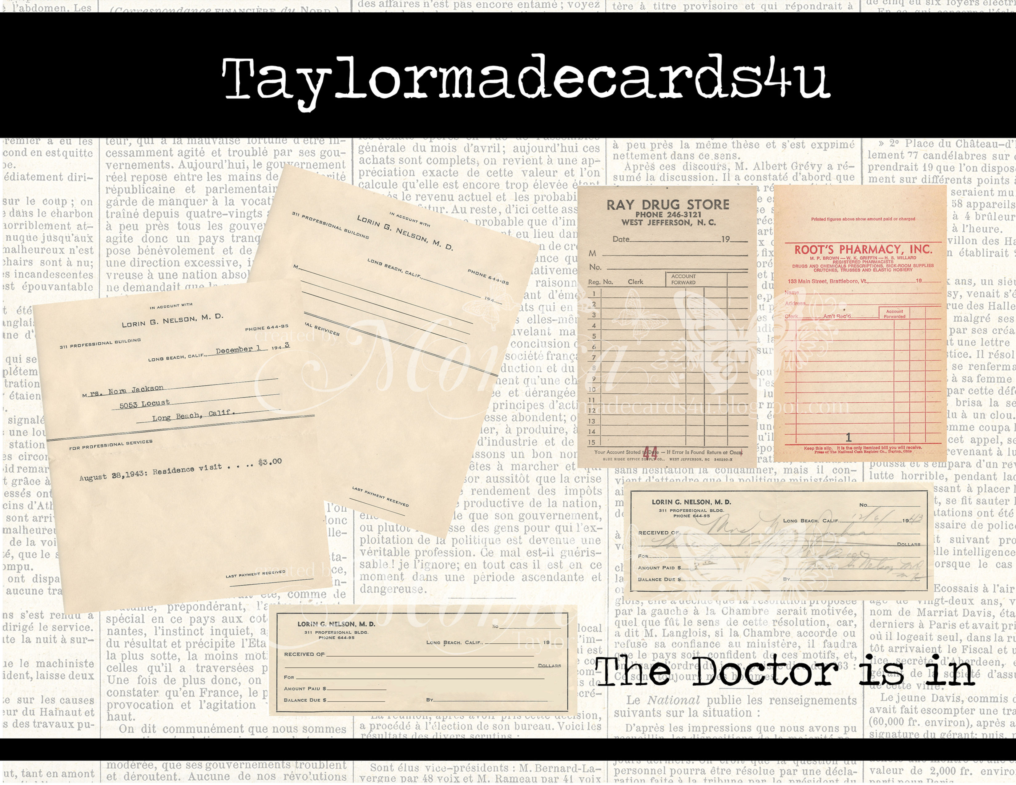 Vintage Doctor and Pharmacy forms