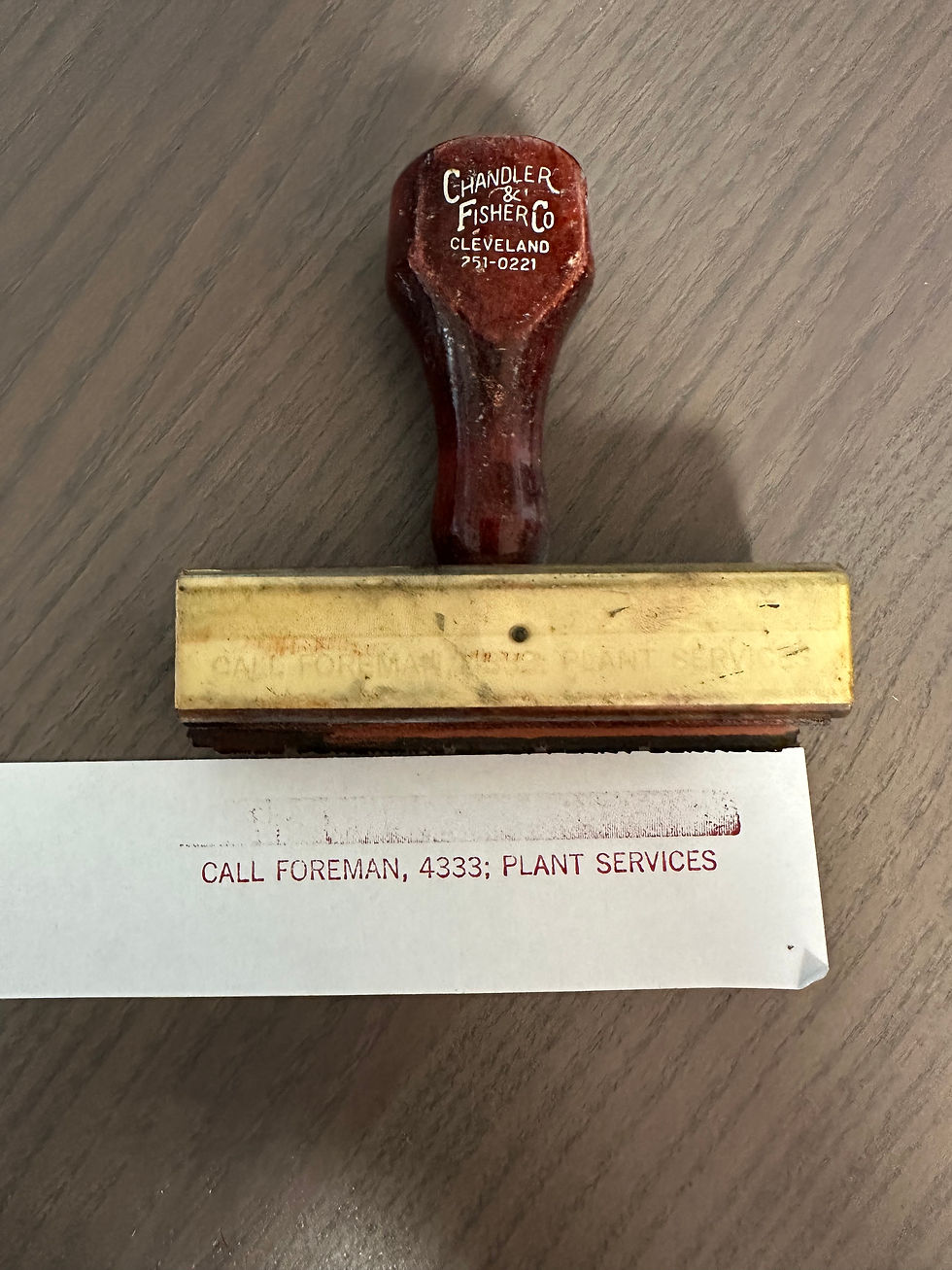 Thumbnail: Vintage Wood Handle Office Stamps