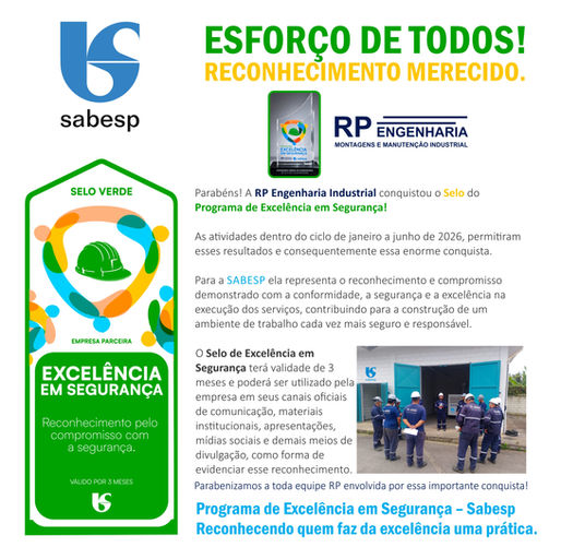 RP recebe o Prêmio de Excelência SABESP!