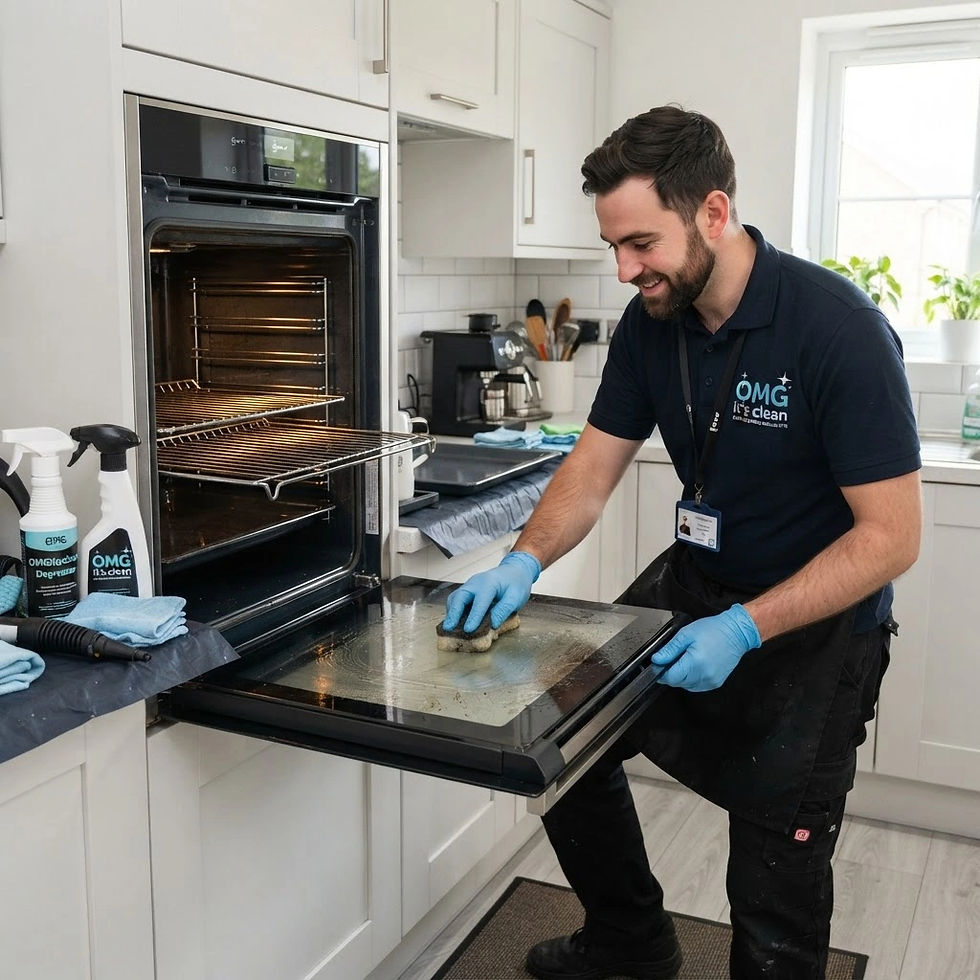 Professional oven cleaning, one of all services offered by OMG its clean.