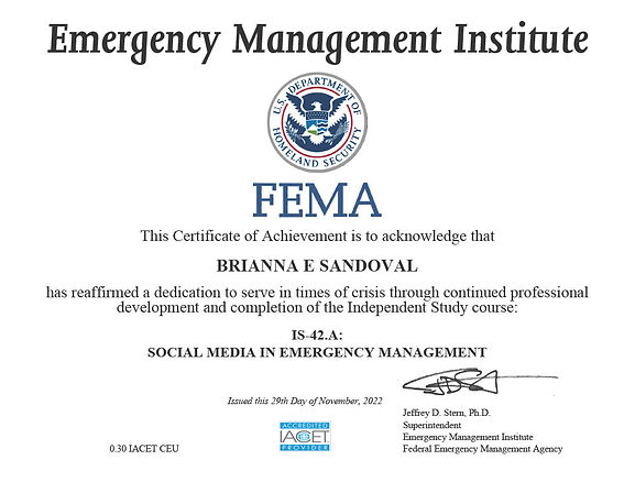 FEMA certification
