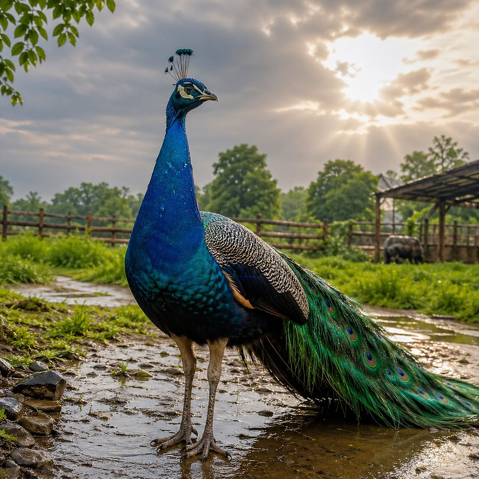 Peacock Care in Heavy Rains: Keeping Feathers Dry, Healthy & Disease-Free