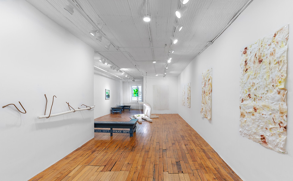 Installation of contemporary art Someday emerging art gallery New York Walker street