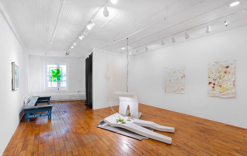 Installation of contemporary art Someday emerging art gallery New York Walker