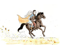 Linwë et Caelum à cheval