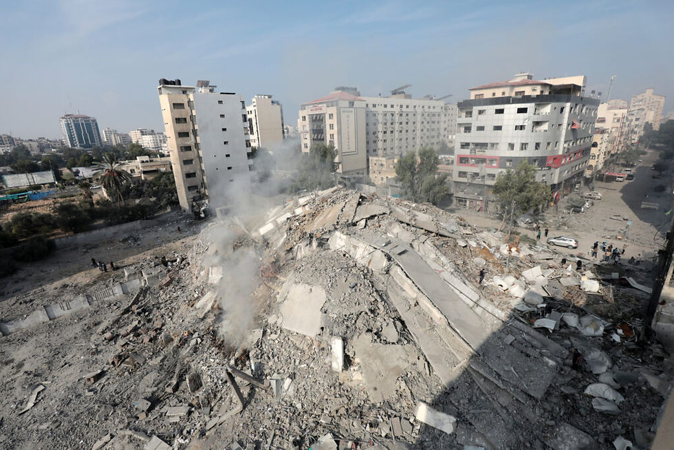 Buildings decimated by bombs