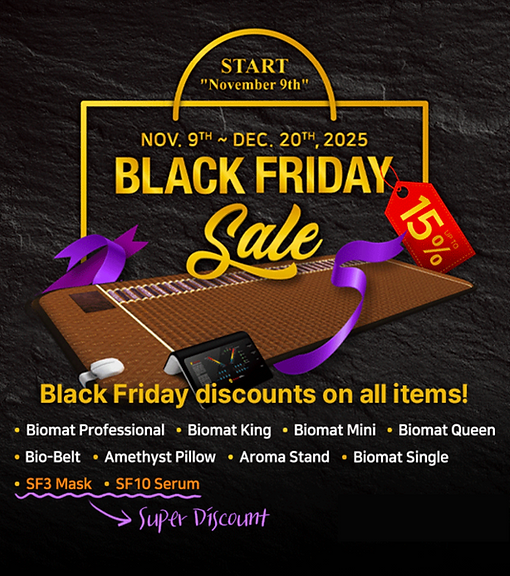 Richway Amethyst BioMat Health Products including the one and only Amethyst BioMat is on sale now! Don't miss these super black Friday sales with BioMat. Order your BioMat on sale with BioMat Canada or our US site The BioMat e-store. Stay warm and healthy this Winter.