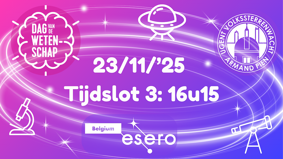 Buitenaardig leven 16u15 tot 17u15 Dag van de wetenschap