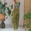 Thumbnail: Vintage Sportmax Linen Trousers in Khaki Green - (EU38)