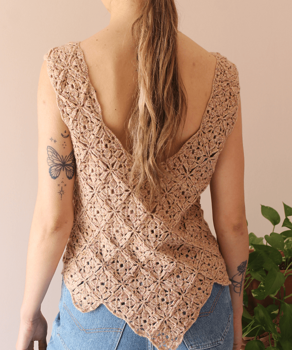 Thumbnail: 70s Handmade Statement Crochet Top - (EU38)