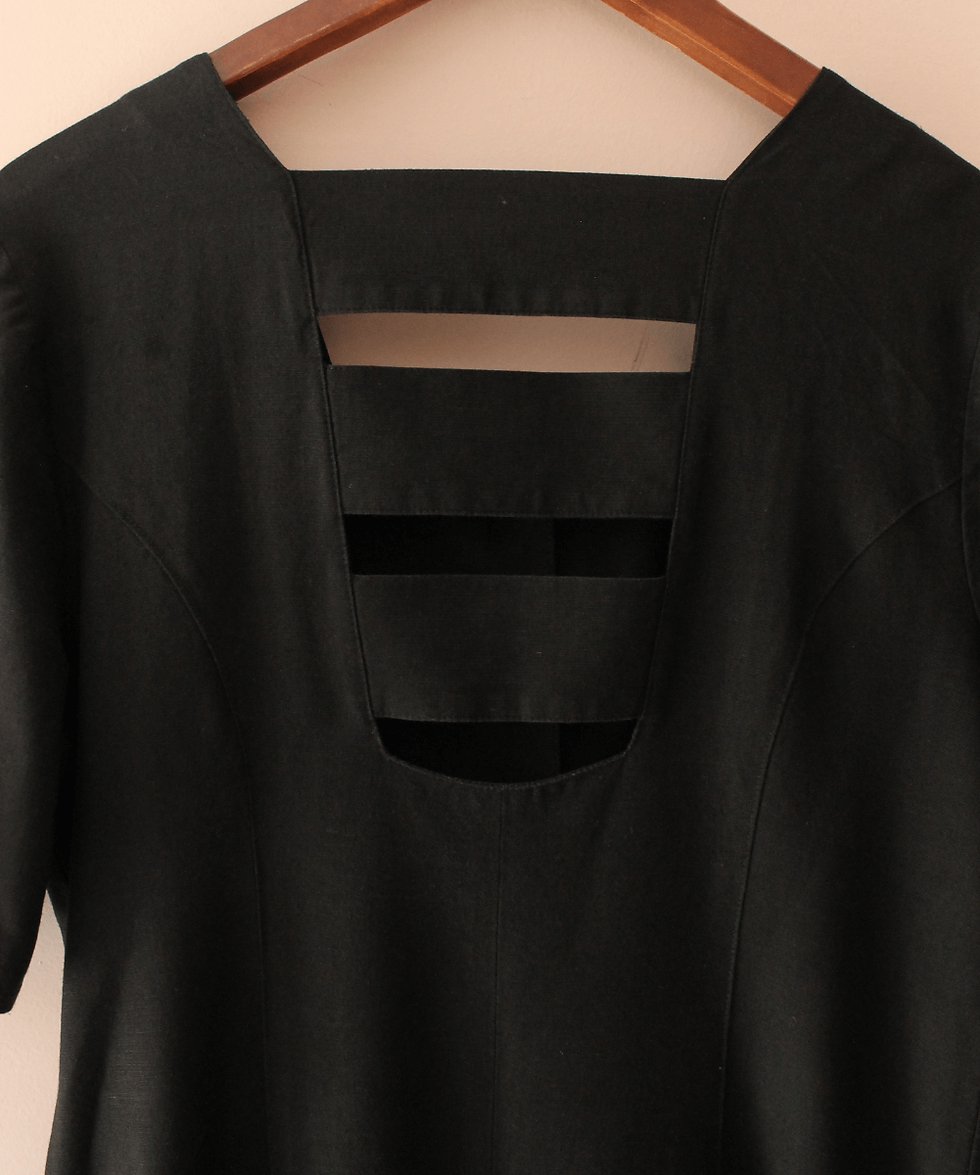 Thumbnail: Vintage Open Back Black Dress - (EU40)
