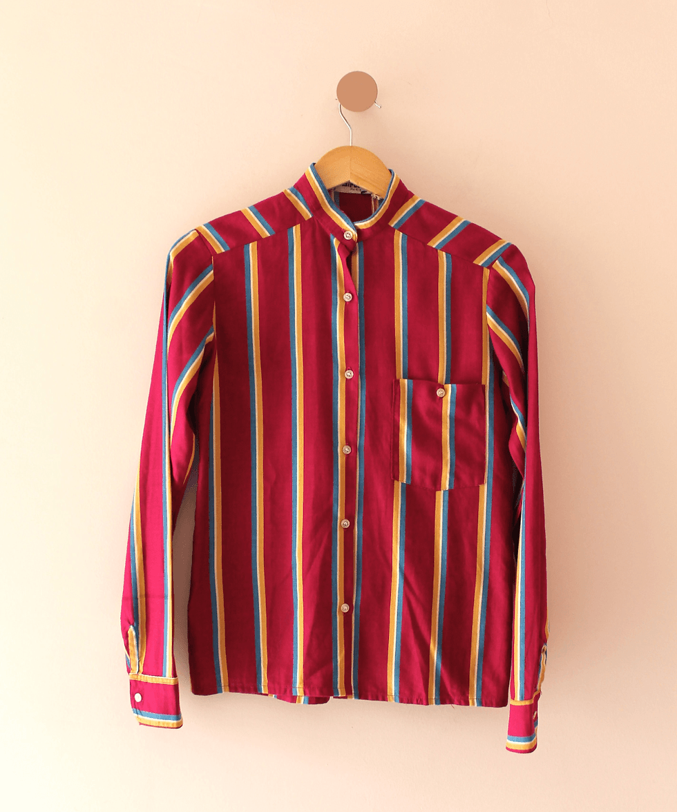 Thumbnail: 90s Bold Striped Cotton Shirt - (EU38-40)