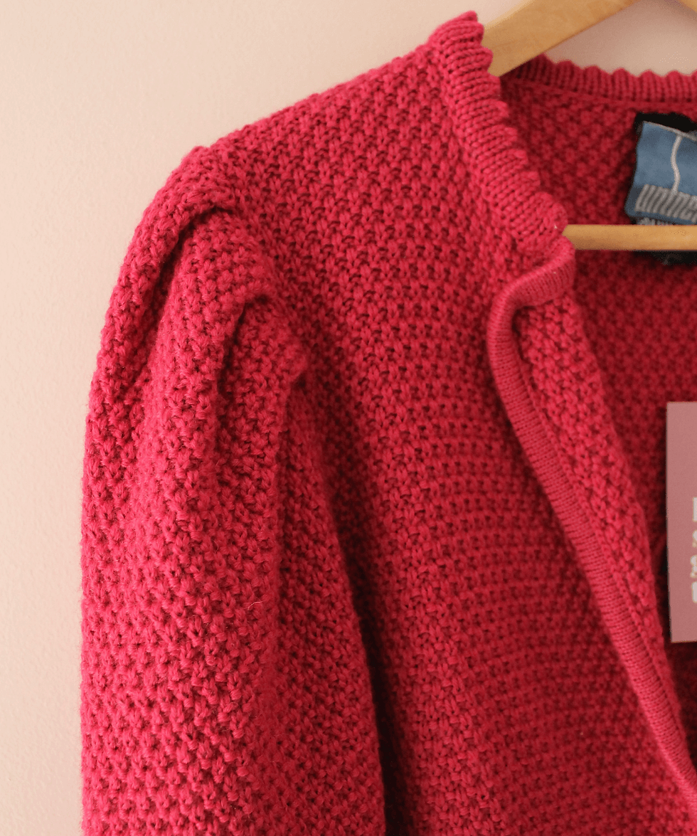 Thumbnail: Austrian Vintage Pure Wool Cardigan in Fuchsia - (EU42)
