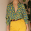 Thumbnail: Vintage Silk Floral Shirt in Green - (EU54)