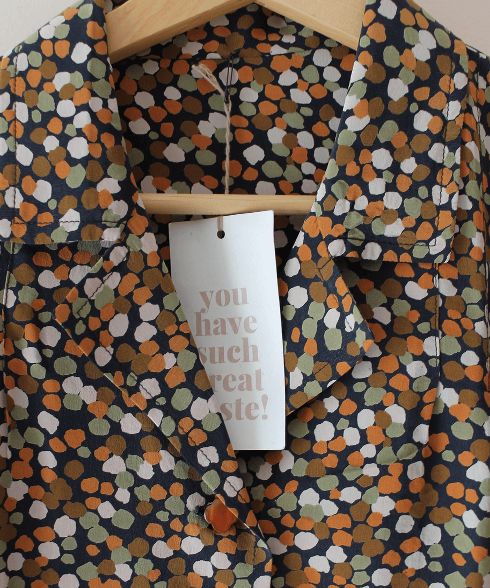 Thumbnail: Vintage Handmade Silk-blend Floral Shirt - (EU44)