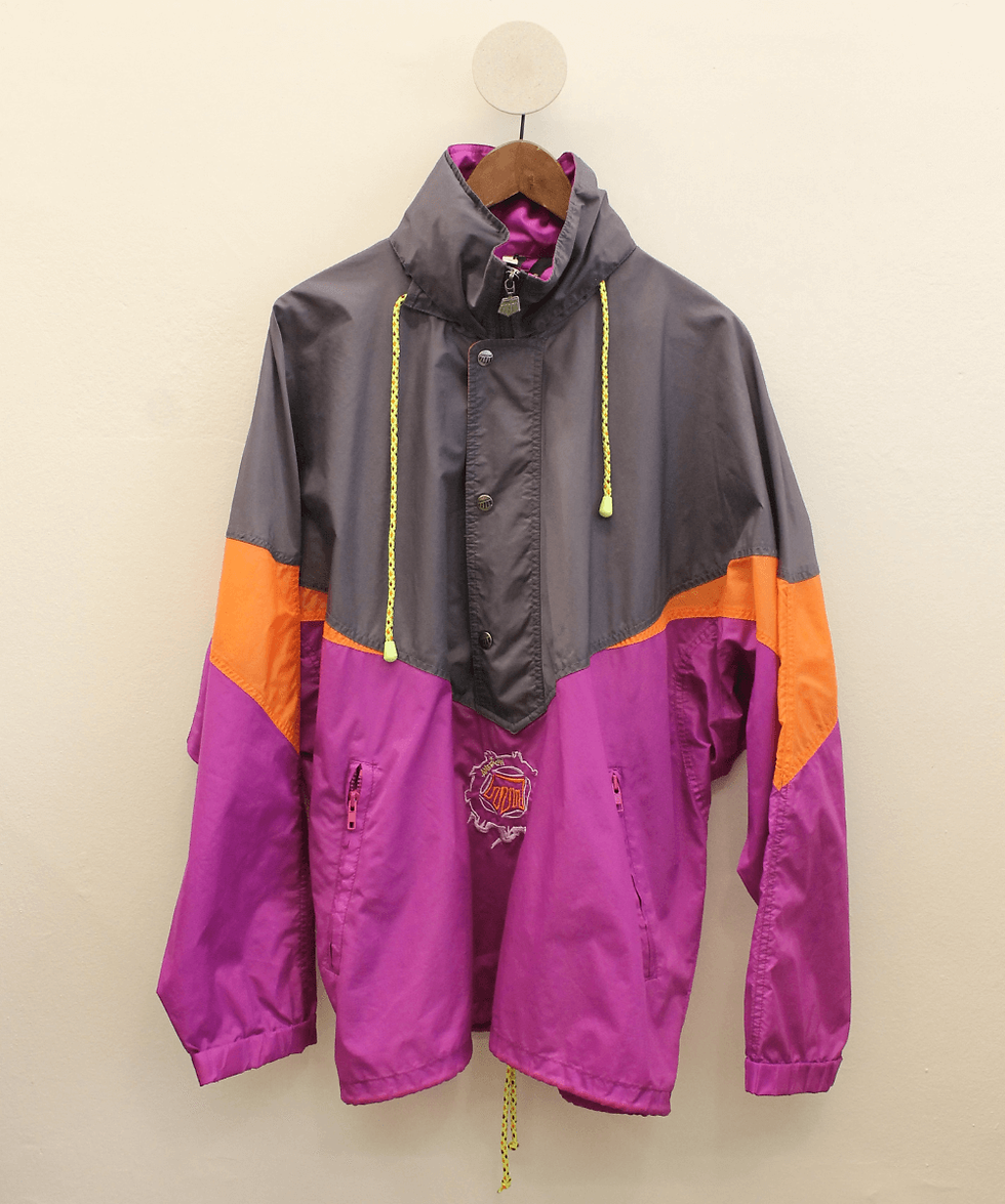 Thumbnail: Unisex Vintage Windbreaker in Purple/Grey (EU56/one size)