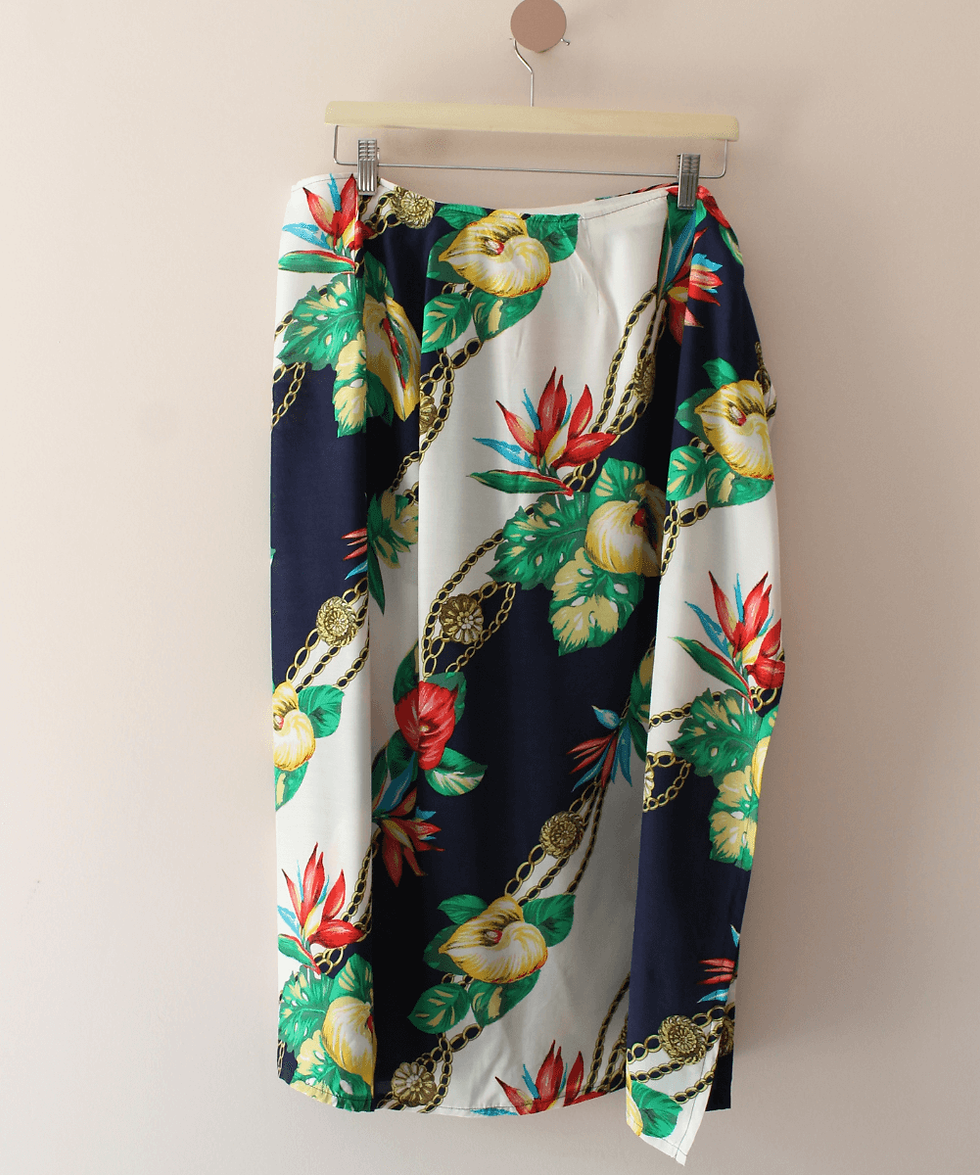 Thumbnail: Vintage Handmade Summer Floral Skirt  - (EU36)