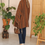 Thumbnail: Vintage Wool Blend Coat/Cape in Brown (EU52/ free size)