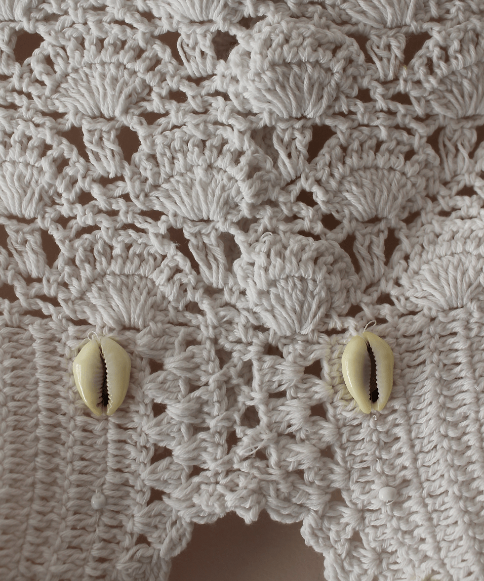 Thumbnail: Vintage Handmade Sea Shells Crochet Top - (EU38-42)