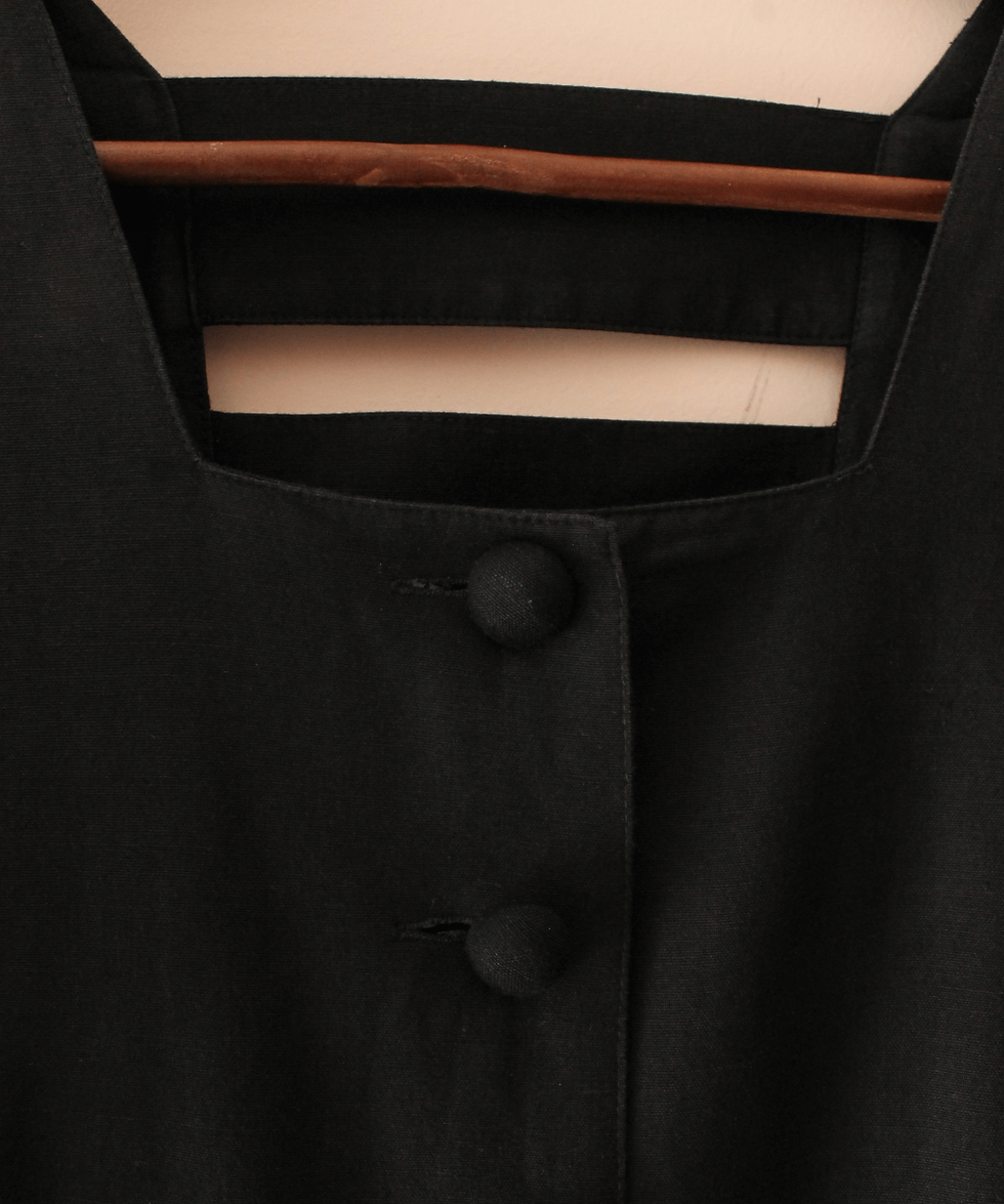 Thumbnail: Vintage Open Back Black Dress - (EU40)
