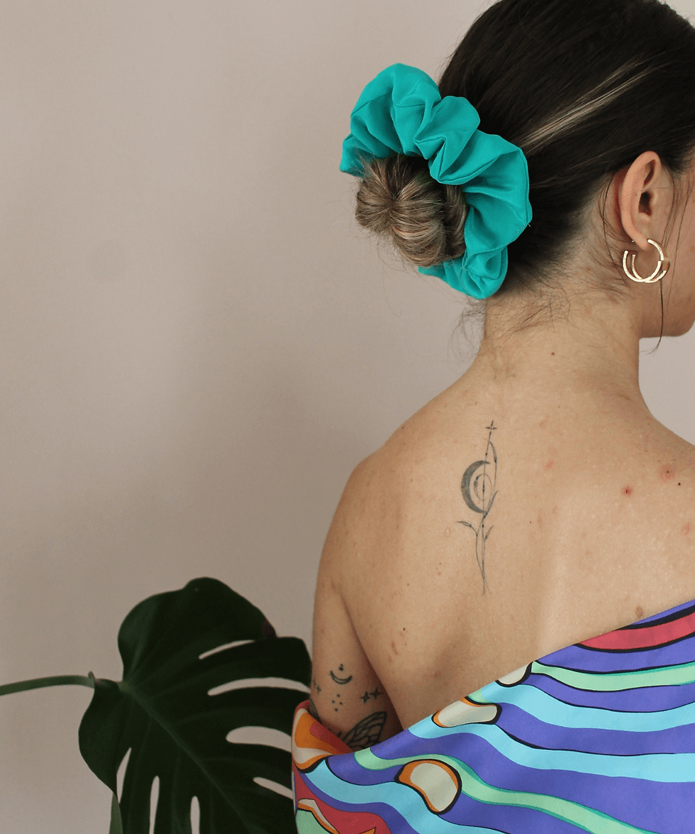 Upcycled Silk Scrunchie in Aqua Blue