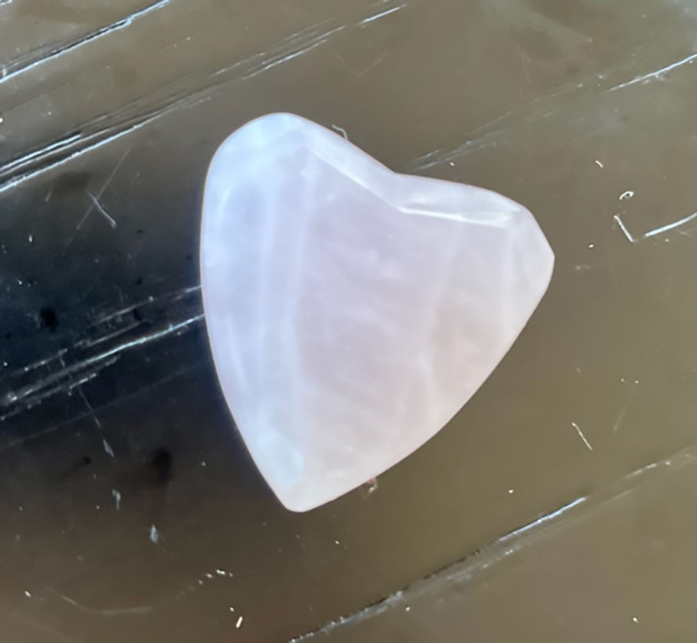 Handcut Faceted Rose Quartz Crystal Heart
