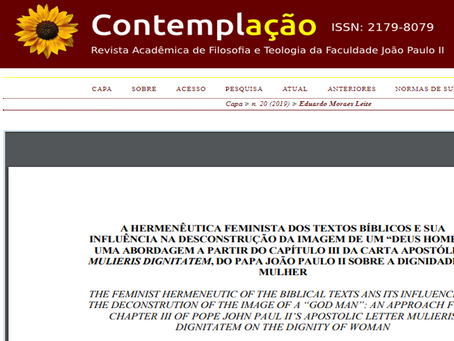 Artigo na Revista Contemplação