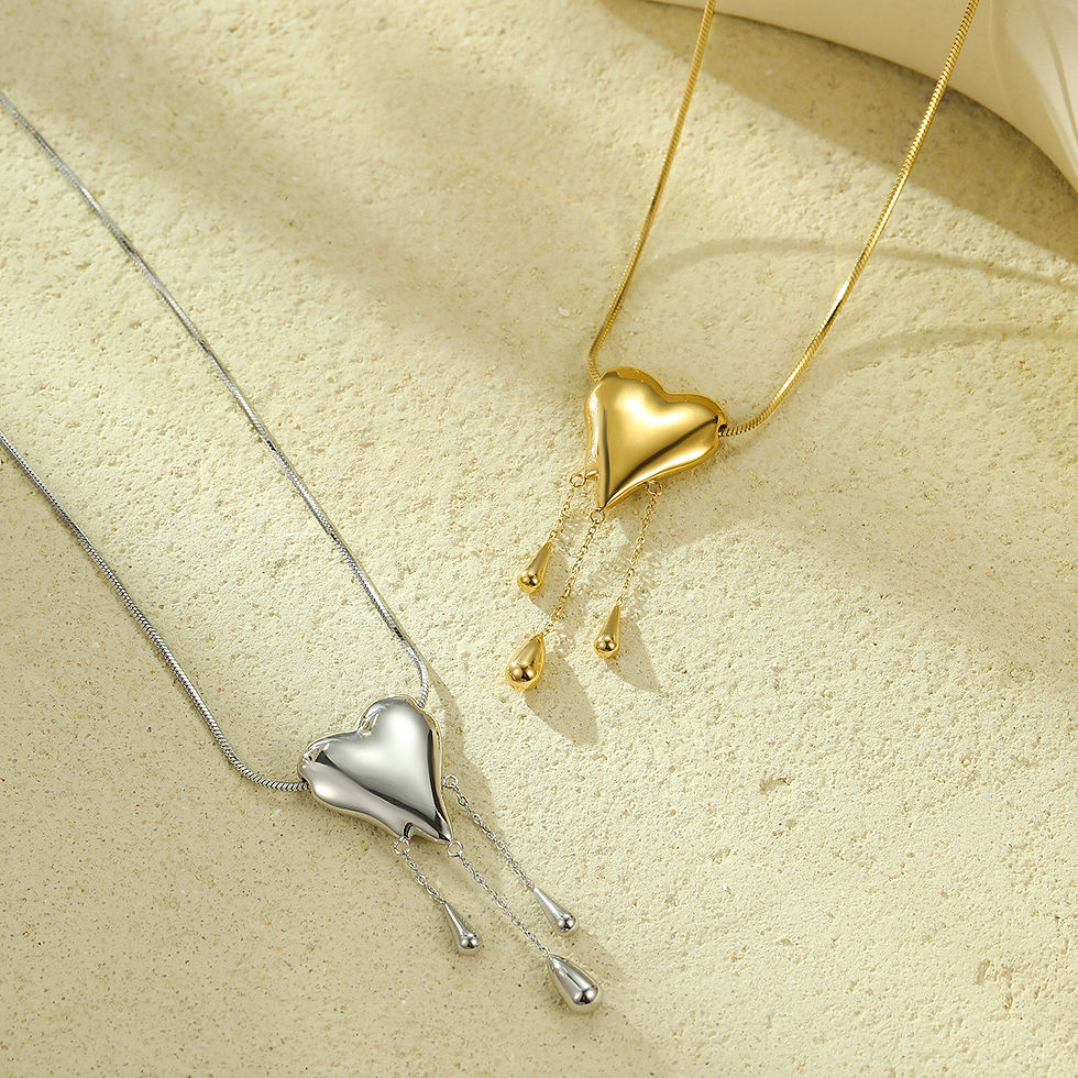 Valentine's Day Gift Melting Heart Pendant Necklace Stainless Steel
