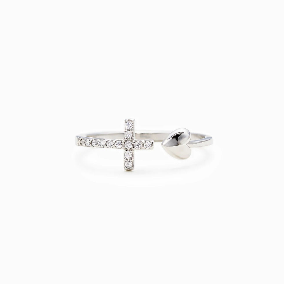 925 sterling silver adjustable cross ring for women zircon diamond ring