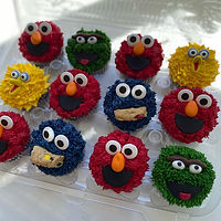 Sesame street character cupcakes