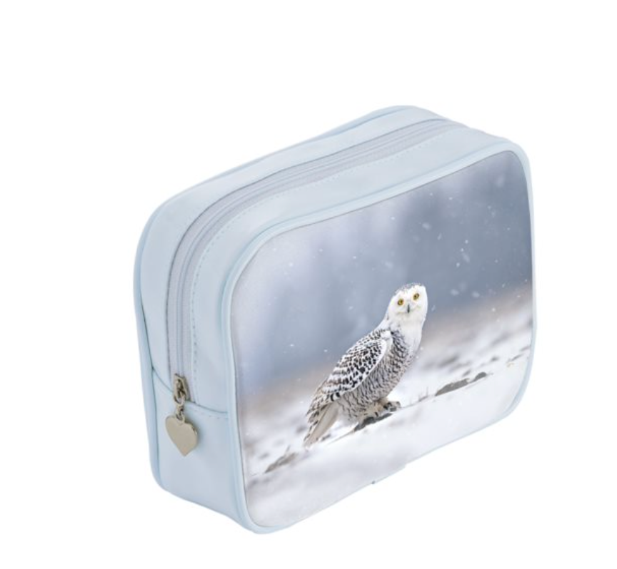Snowy owl make up bag