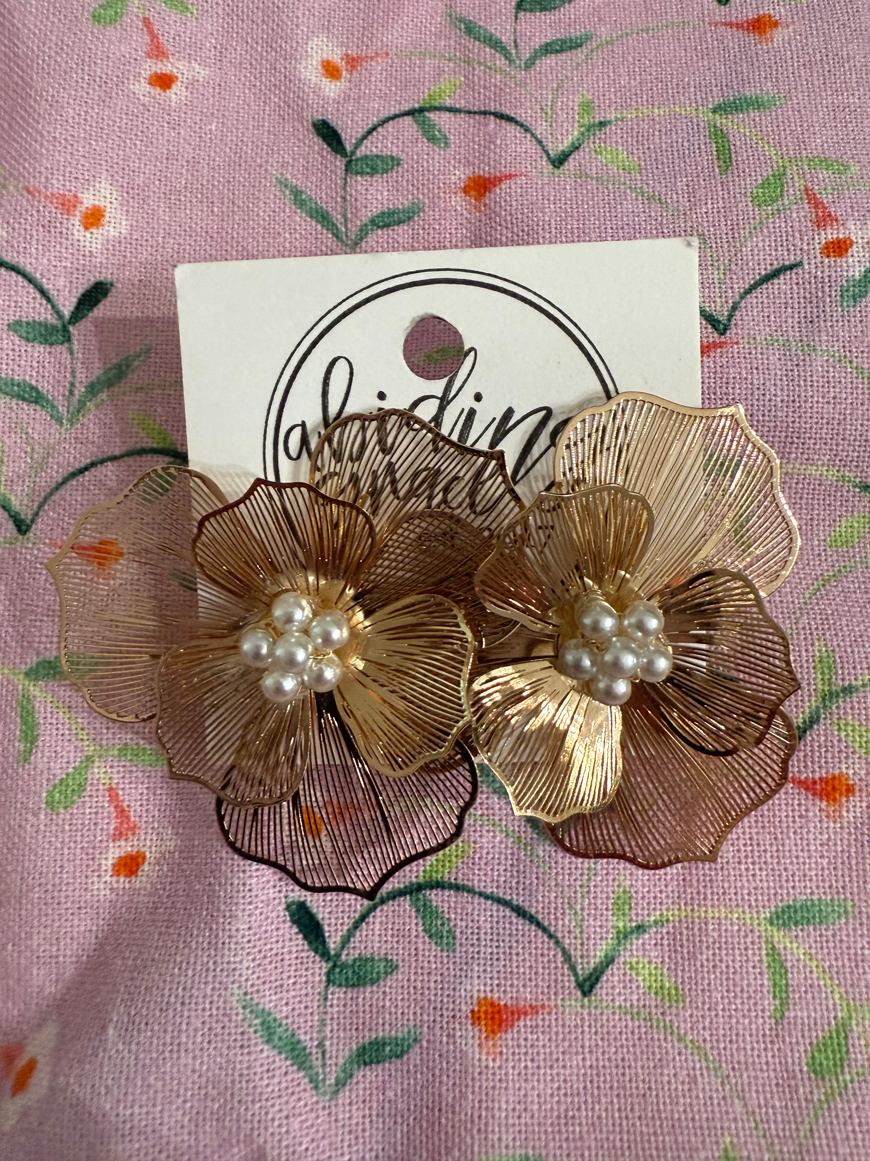 Gold Petal Earrings