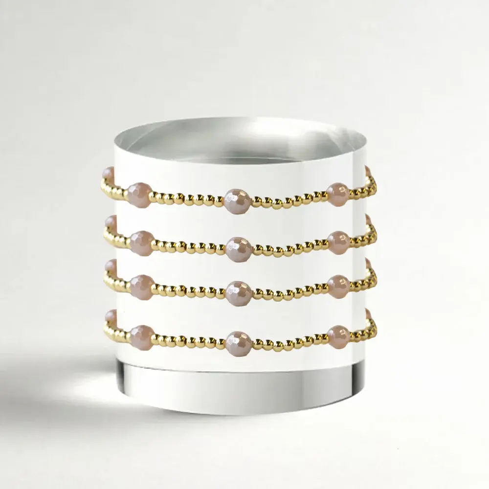 Gilded Gold Beaded Bracelet Sunstone