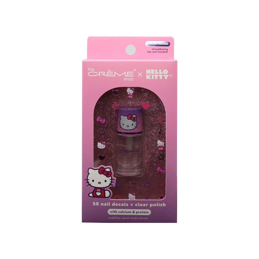 The crème shop x hello kitty(purple) 50 nail decals + clear polish