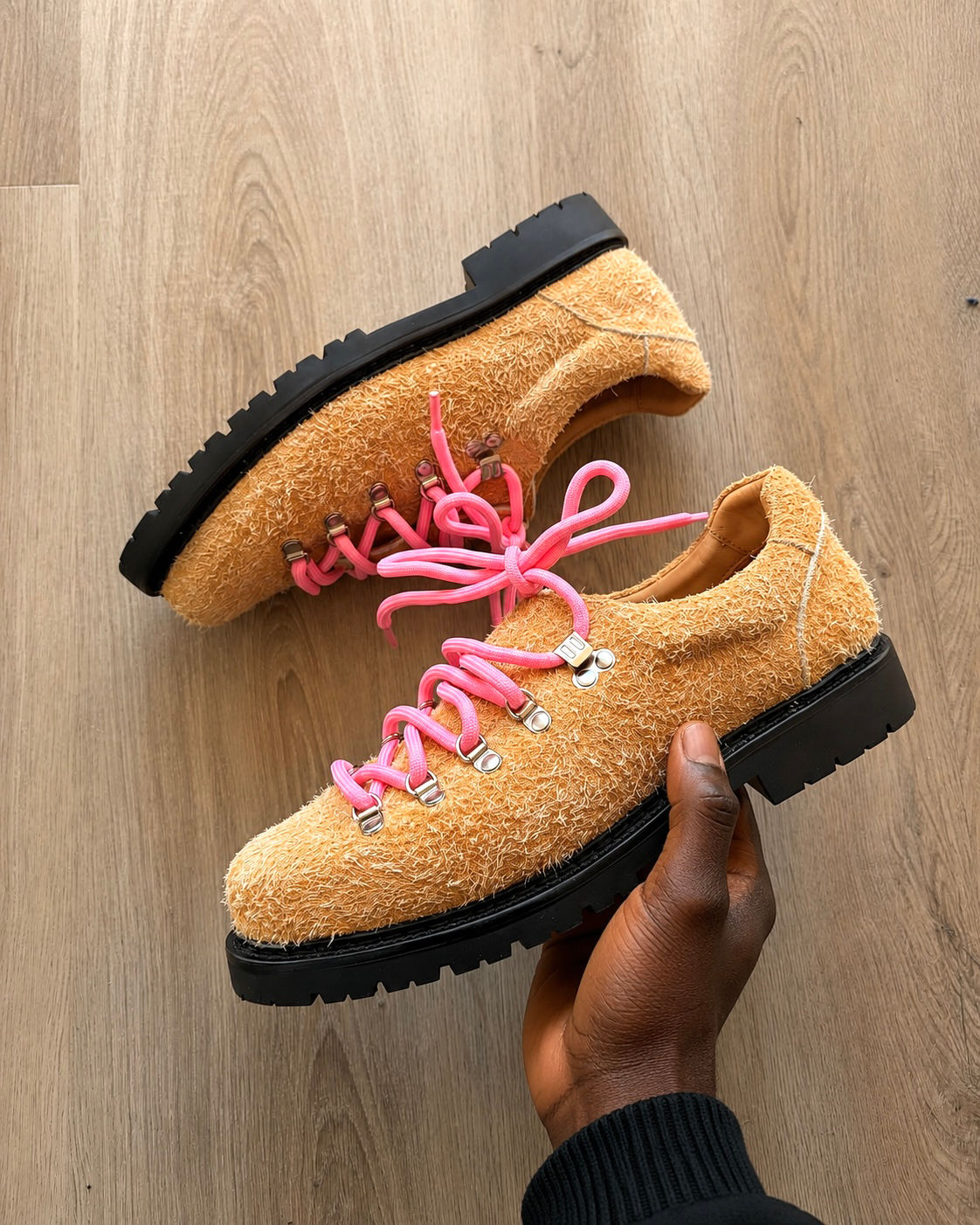 Mustard Textured Derby Shoes | LOTS™