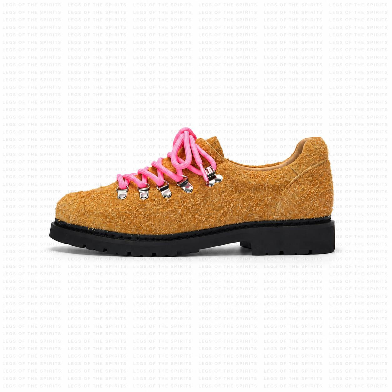 Mustard Textured Derby Shoes | LOTS™
