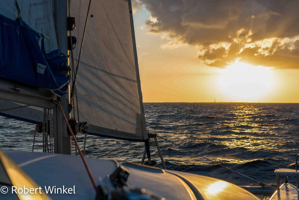 Segeln Abends in der Caribik