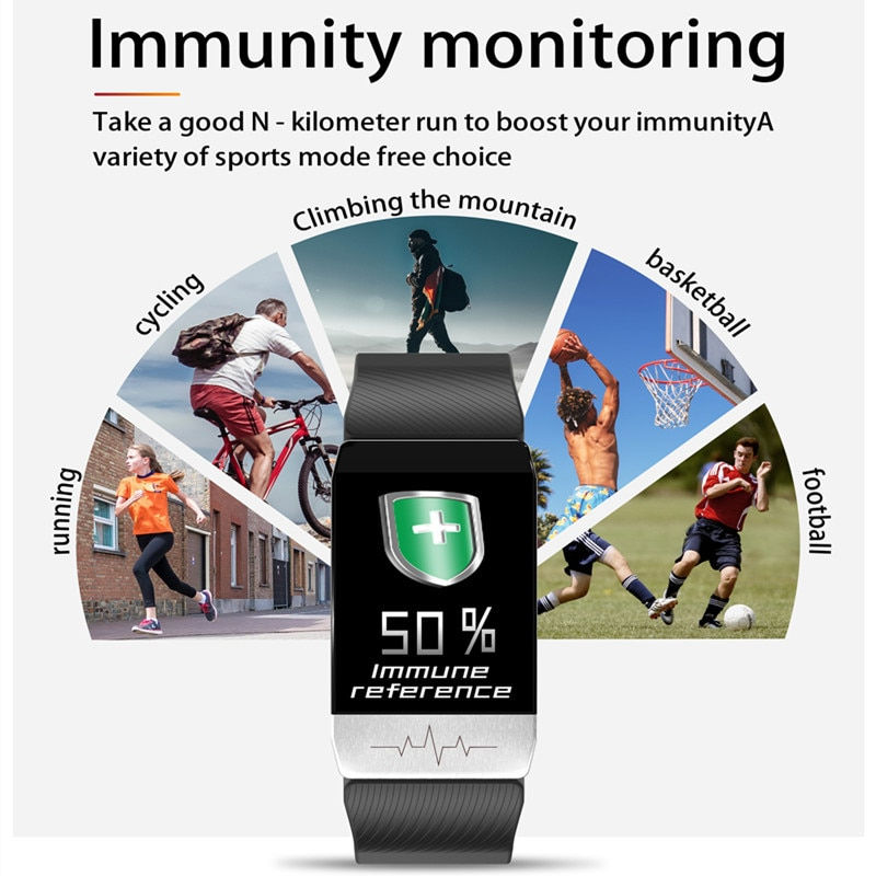 Miniaturbild: Smart Watch Band With Temperature Measure ECG Heart Rate Blood Pressure Monitor