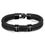 Thumbnail: Personalized Engraved Family Name Beads Bracelets Black Braided Leather