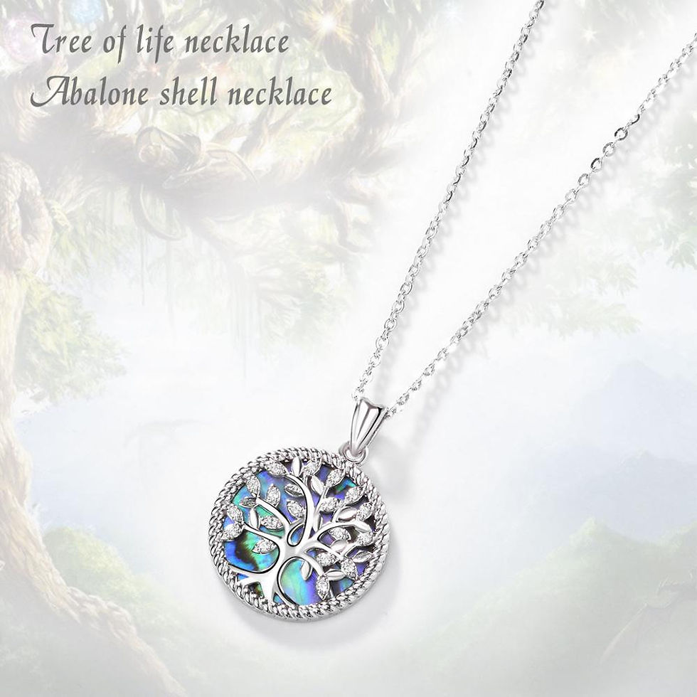 Miniature : 925 Sterling Silver Tree Of Life Pendant Crystal Leaf Blue Fine Jewelry 