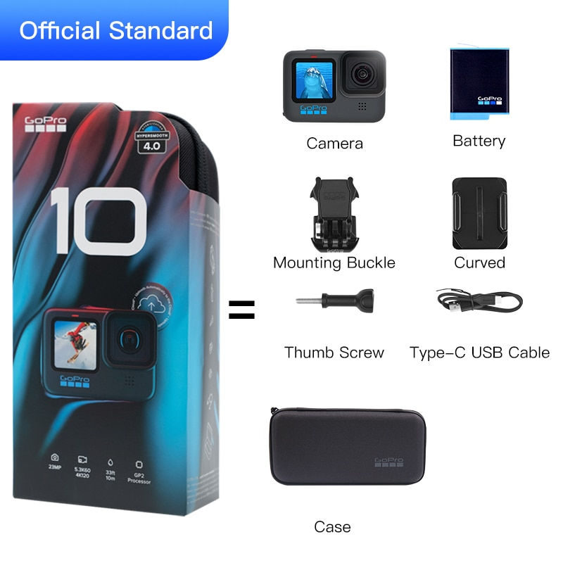 섬네일: GoPro HERO 10 Black Underwater Action Camera 4K 5.3K60 Video, 