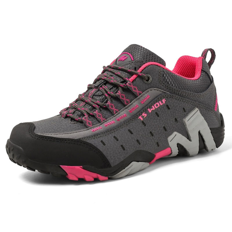 Thumbnail: Genuine Leather Shoes Couple Men Hiking Shoes Waterproof Non Slip Climbing