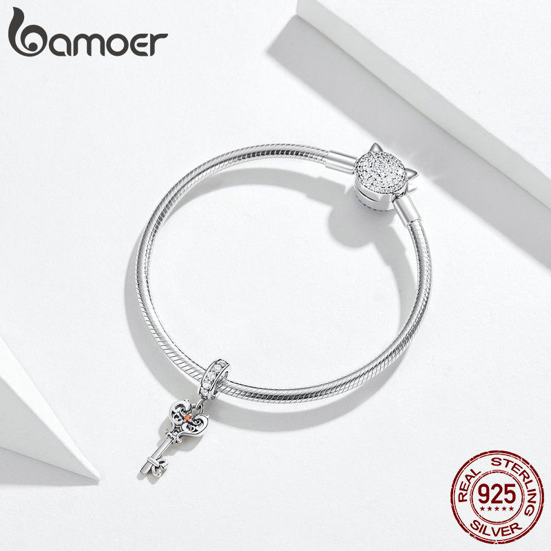 Miniature : 925 Sterling Silver Vintage Pattern Pendant Charms for Women Bracelet 