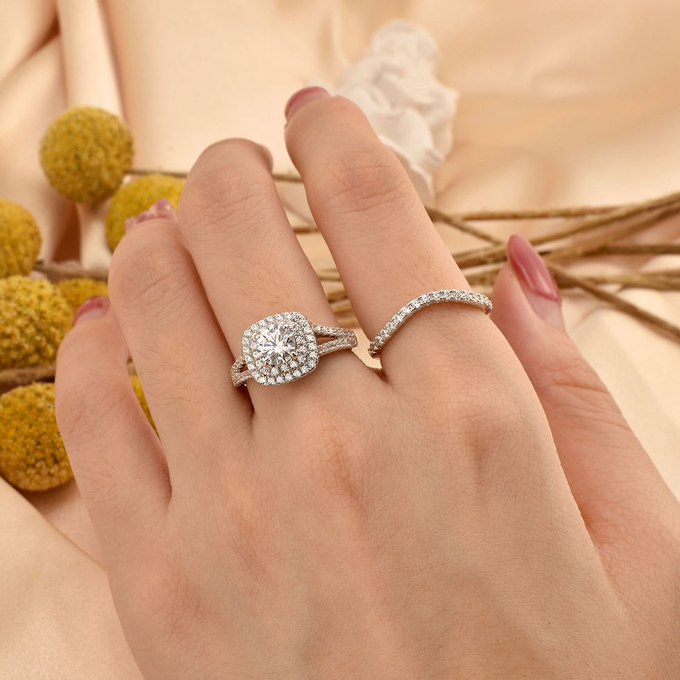 Miniaturbild: Double Halo Round Cut AAAAA Cz Engagement Rings for Women Victorian 925 Silver 