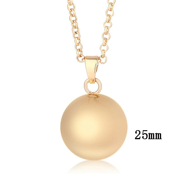 섬네일:  Lucky 18mm/25mm Round Sound Harmony Caller Pendant DIY Angel Wing Necklace L052